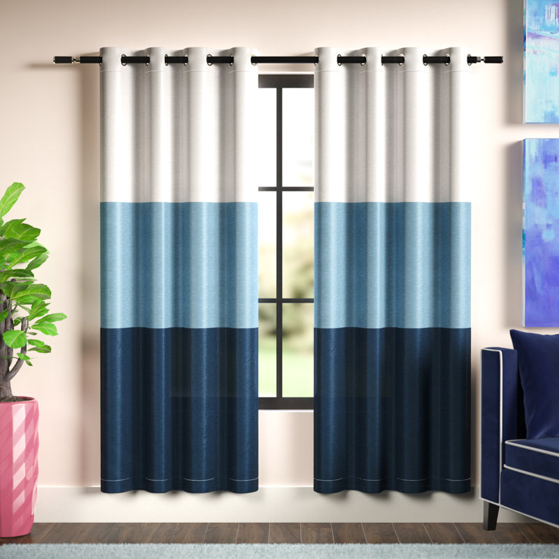 Langley Street Rodney Striped Room Darkening Grommet Curtain Panels